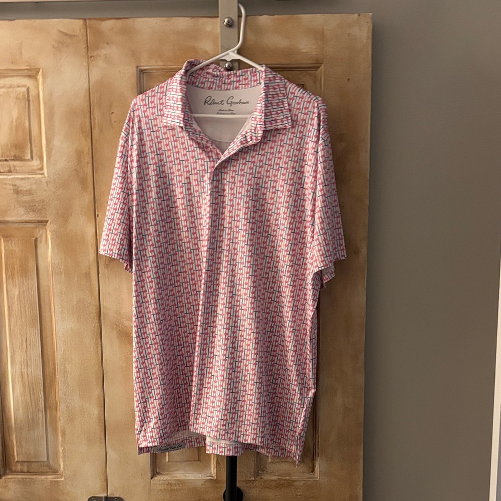 Robert Graham Red and White Polo Shirt